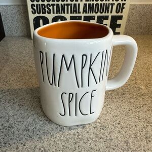 Rae Dunn Pumpkin Spice Mug - White with Orange Interior